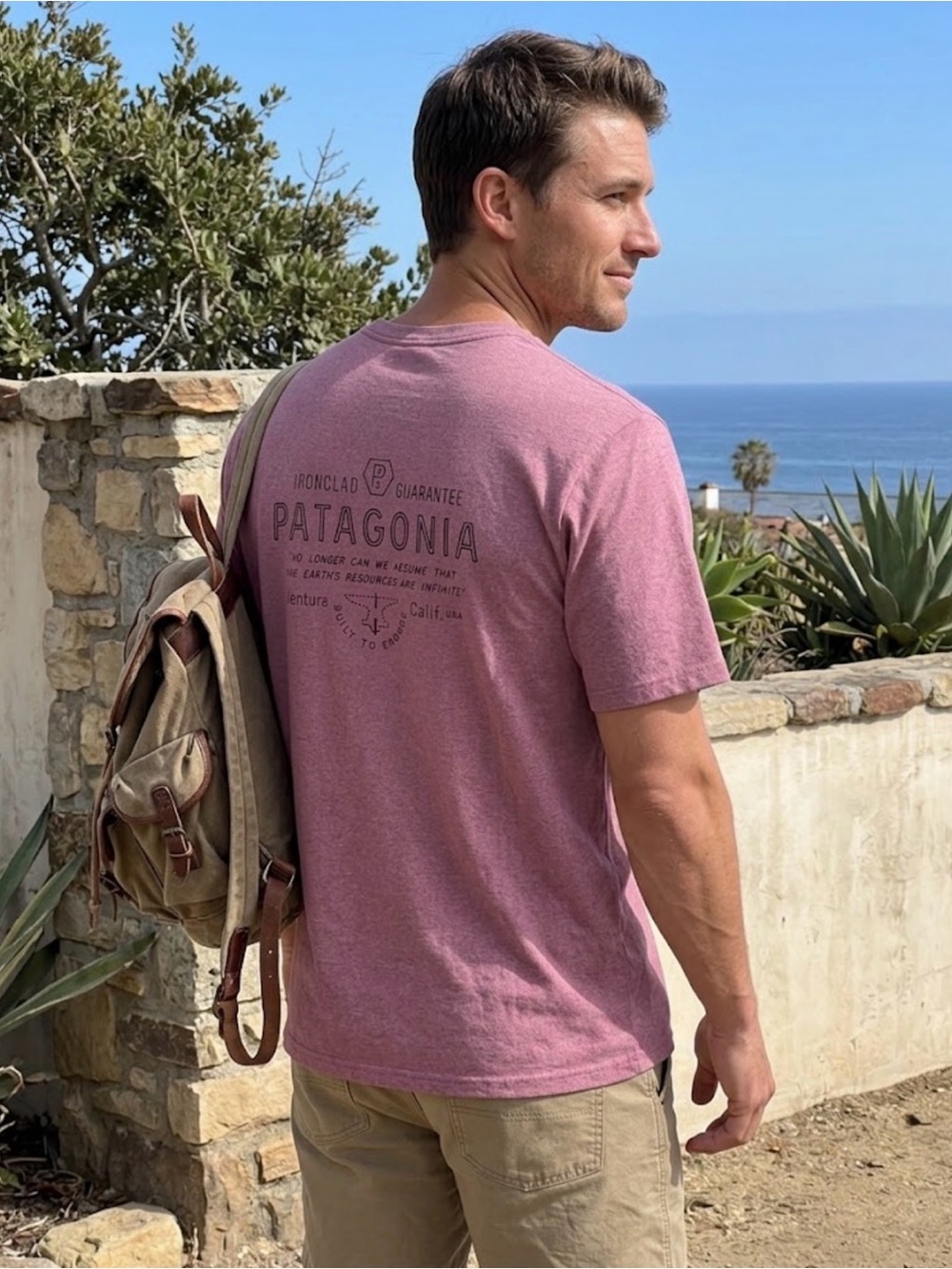Patagonia Men's Forge Mark Responsibili-Tee Size Large Evening Mauve